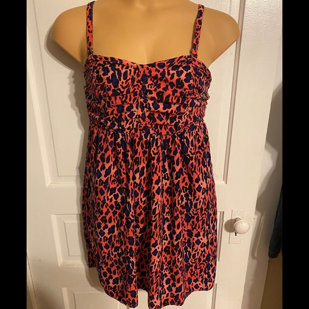 Torrid Pink/Blue Cheetah Dress with POCKETS!